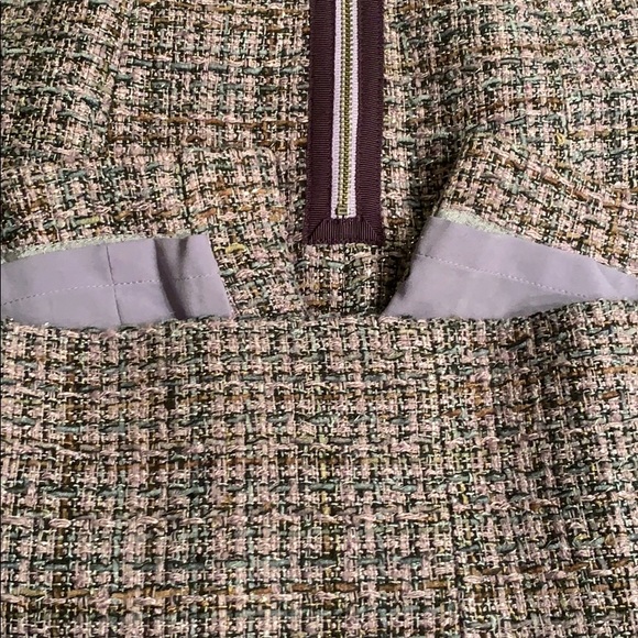 Rebecca Taylor tweed silk combo purple dress SZ 0 - Picture 5 of 7
